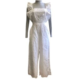 Topshop Broderie Eyelet Tie Jumpsuit